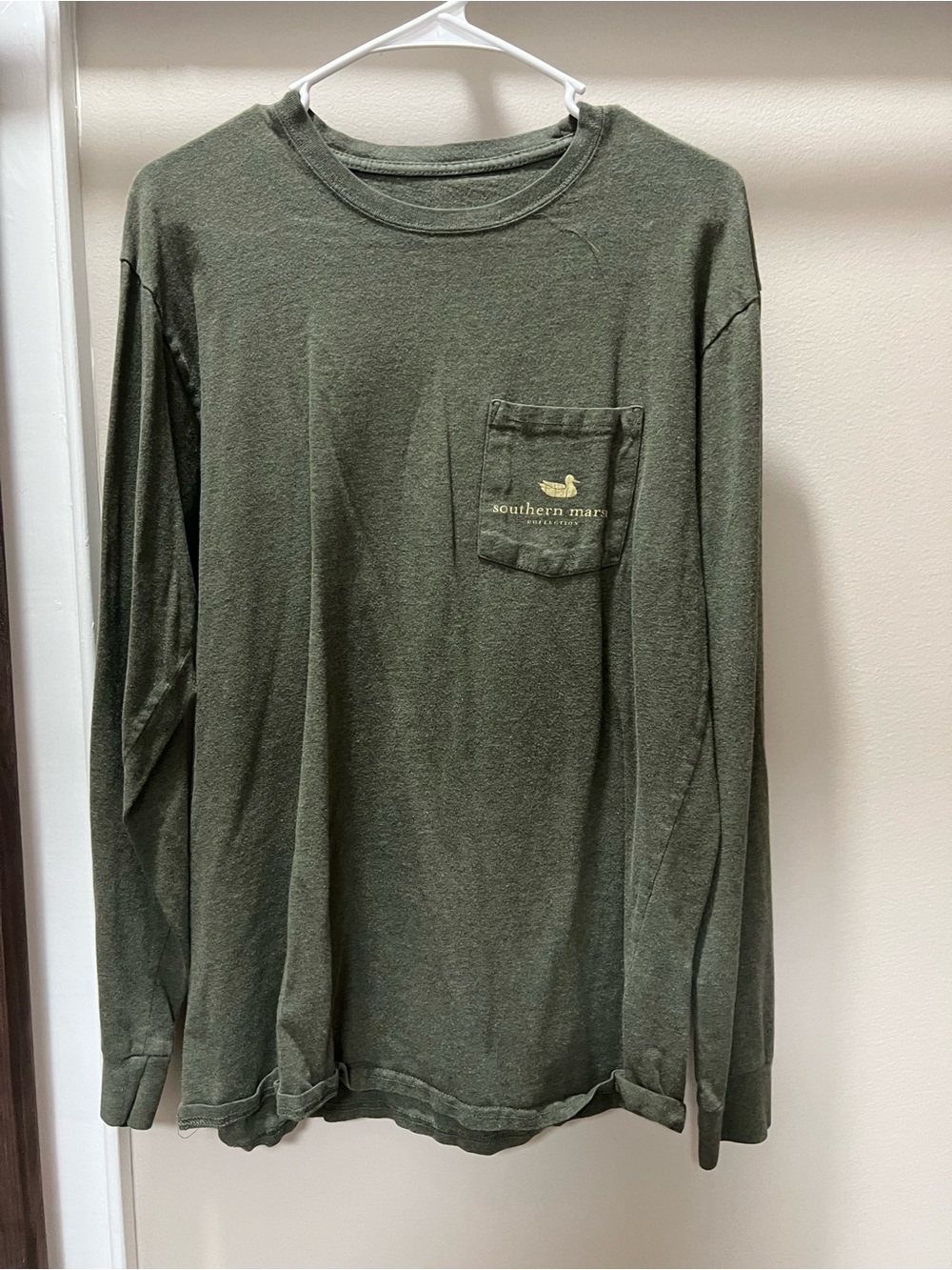 Southern Marsh Olive Green Long Sleeve Pocket Tee